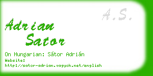 adrian sator business card